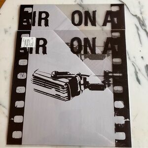 5 Pg of 12x12 Black & White Film & Microphone overlays for scrapbooking Unopened